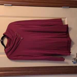 Women's size XL Miusey burgundy tunic